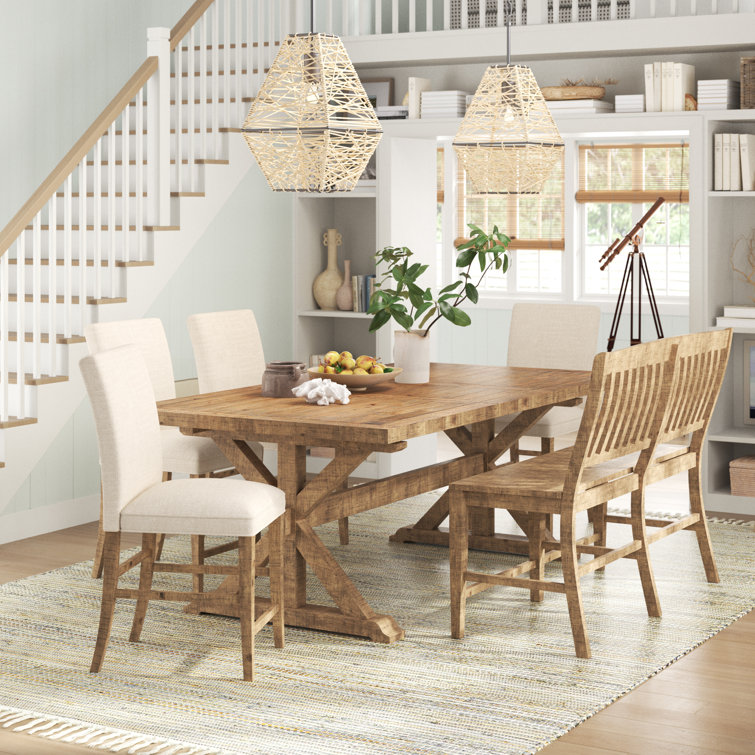 Averie Crossing 6 Piece Counter Height Extendable Solid Wood Dining Set